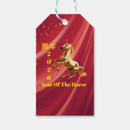 Etiqueta Para Presente Ano Novo Chinês Festivo Personalizado Vermelho e D