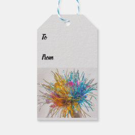 Etiqueta Para Presente Ano novo de comemoração da explosão de cores