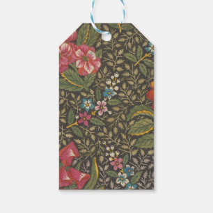 Etiqueta Para Presente Antiquado Toile de Jouy 1800s Floral Branches
