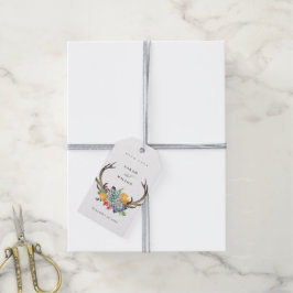 ETIQUETA PARA PRESENTE ANTLER BOHEMIAN ALLURE MONOGRAMA FLORAL SUCCULENTE