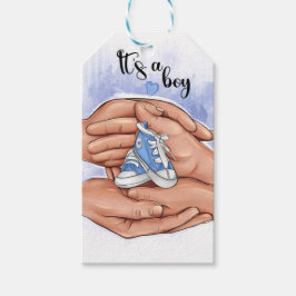 Etiqueta Para Presente Anúncio de Novo Bebê – Pais Segurando o Bebê 👣