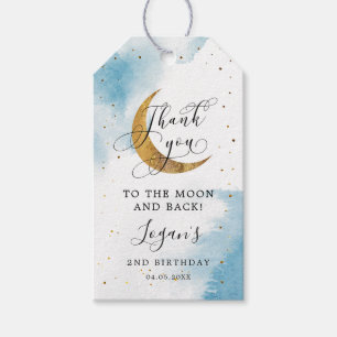 Etiqueta Para Presente Ao Favor de Aniversário da Lua e do Menino Trasei