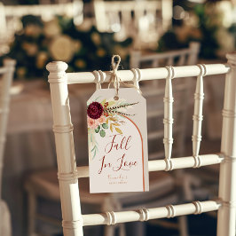 Etiqueta Para Presente Apaixonar Boho Ferrugem Arco Pampas Floral Nupcial