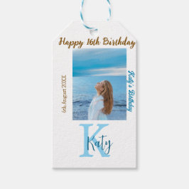 Etiqueta Para Presente Apelido de 16 anos, feliz, castanho-aqua