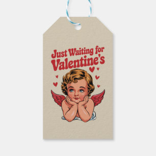 Etiqueta Para Presente Apenas esperando pelo amor do bebê Cupido retrô do