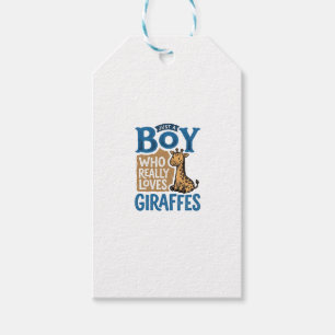 Etiqueta Para Presente Apenas um menino que ama girafas Camisa vintage de