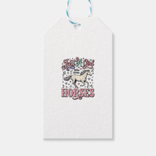 Etiqueta Para Presente Apenas Uma Garota Que Ama Cavalos Design Vetorial