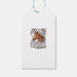 Etiqueta Para Presente Apenas Uma Garota Que Ama Cavalos Design Vintage D