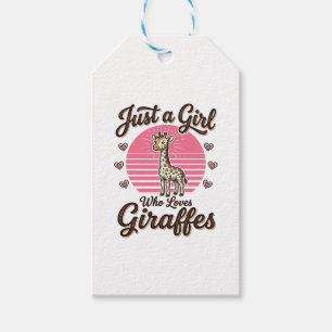 Etiqueta Para Presente Apenas uma garota que ama girafas Camisa vintage D