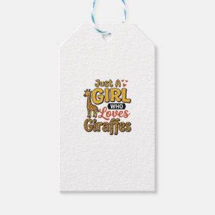 Etiqueta Para Presente Apenas Uma Garota Que Ama Girafas Vetor Vintage De