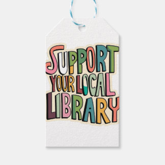 Etiqueta Para Presente Apoie Sua Biblioteca Local Leitores Lendo Livros