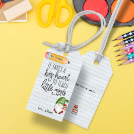 Etiqueta Para Presente Apreciação do Professor Gnomo com Livros