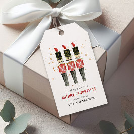 Etiqueta Para Presente Apresentação de Natal com quebra-nozes Vermelho e 