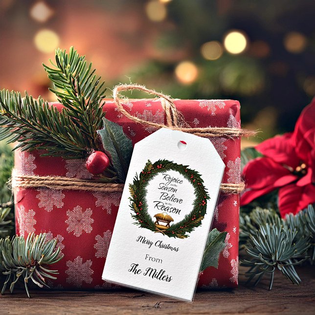 Etiqueta Para Presente Aproveite e acredite na natividade personalizada (Criador carregado)