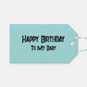 Etiqueta Para Presente Aquamarine Texture Happy Birthday
