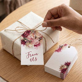 Etiqueta Para Presente Aquarela Blooms | Peônia Elegante Da Nossa Parte