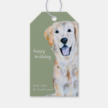 Aquarela Cachorro Retriever Golden Feliz Aniversár