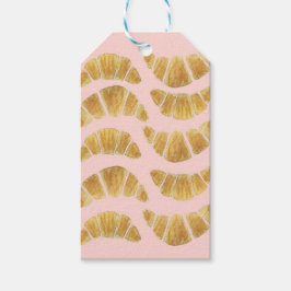 Etiqueta Para Presente Aquarela de Croissant Rosa 