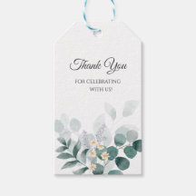 Aquarela eucalipto verde obrigado de casamento