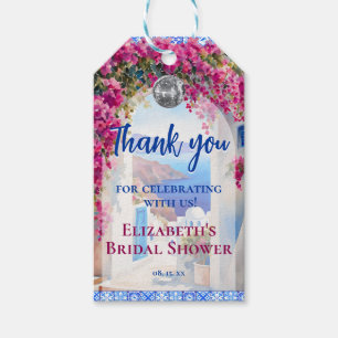 Etiqueta Para Presente Aquarela Flores Italianas Gregas Rosa Azulejos 