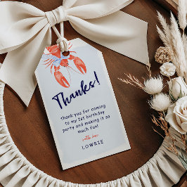 Etiqueta Para Presente Aquarela Lagosta Obrigados Costeiros Aniversário F