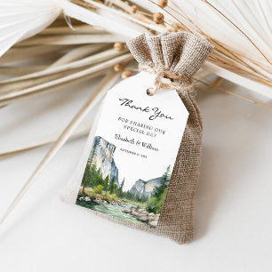 Etiqueta Para Presente Aquarela Parque Nacional de Yosemite Favor Agradec
