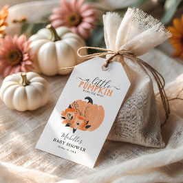 Etiqueta Para Presente Aquarela Pumpkin & Florals Chá de fraldas Favor