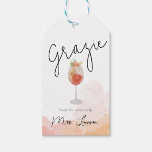 Etiqueta Para Presente Aquarela que é Amore Spritz Chá de panela Favor