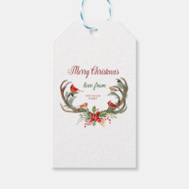 Etiqueta Para Presente Aquarela Rena Cervo Cardeal Natal