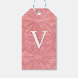Etiqueta Para Presente Aquarela Rosa Monogramada