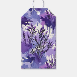 Etiqueta Para Presente Aquarela Roxa com Flores