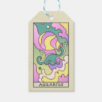 Aquarius Zodiac - Sinal Abstrato Art Vintage