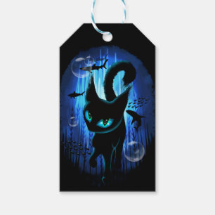 Etiqueta Para Presente Aquático - Gato Surreal na Fantasia do Oceano Prof