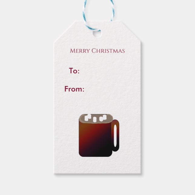 Etiqueta Para Presente Aquecendo com Chocolate Quente (Frente)