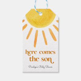 Etiqueta Para Presente Aqui vem o Chá de fraldas do Filho Menino