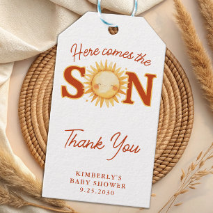 Etiqueta Para Presente Aqui Vem o Filho Sol Brilho Boho Bebe Chá