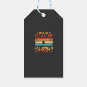 Etiqueta Para Presente Aranha Assustadora de Halloween Teia Design do Pôr