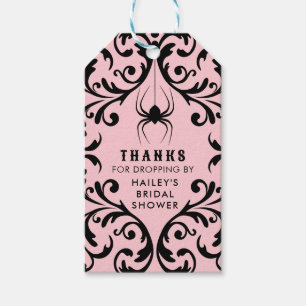 Etiqueta Para Presente Aranha Glam Damask Obrigada Chá de Noiva