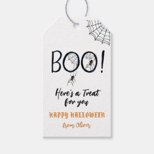 Etiqueta Para Presente Aranhas BOO e marcas de presentes na Web do Spider