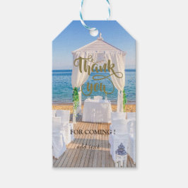 Etiqueta Para Presente Arbusto de Casamento na Praia Tropical   Obrigado