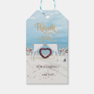 Etiqueta Para Presente Arbusto Floral para Casamento Elegante na Praia
