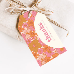 Etiqueta Para Presente Arca Floral do Groovy Retro   Favor do Boho