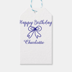 Etiqueta Para Presente Arco Azul CUTIE ADICIONAR NOME BABY feliz aniversá