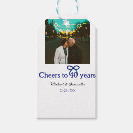 Etiqueta Para Presente Arco azul grita 40 anos de casamento