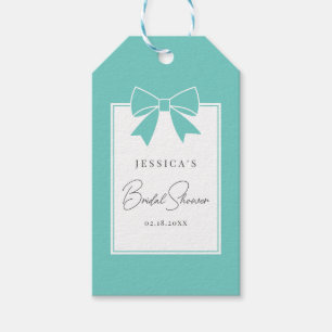 Etiqueta Para Presente Arco Azul Teal Bride & Co. Obrigado