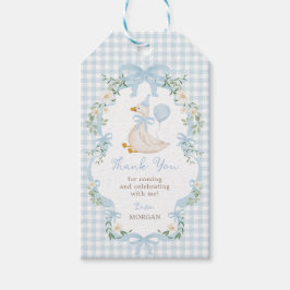 Etiqueta Para Presente Arco Azul Um Ganso Bobo Aniversário Obrigado