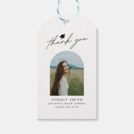 Etiqueta Para Presente Arco Boho Moderno Foto Agradecimento de Graduação
