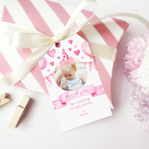 Etiqueta Para Presente Arco Coquette Pink Coquette no aniversário Obrigad