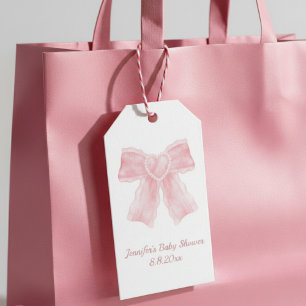 Etiqueta Para Presente arco cor-de-água rosa chá de fraldas simples