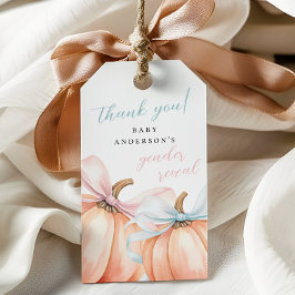 Etiqueta Para Presente Arco de abóbora Cor-de-rosa Revelação do Gênero Az